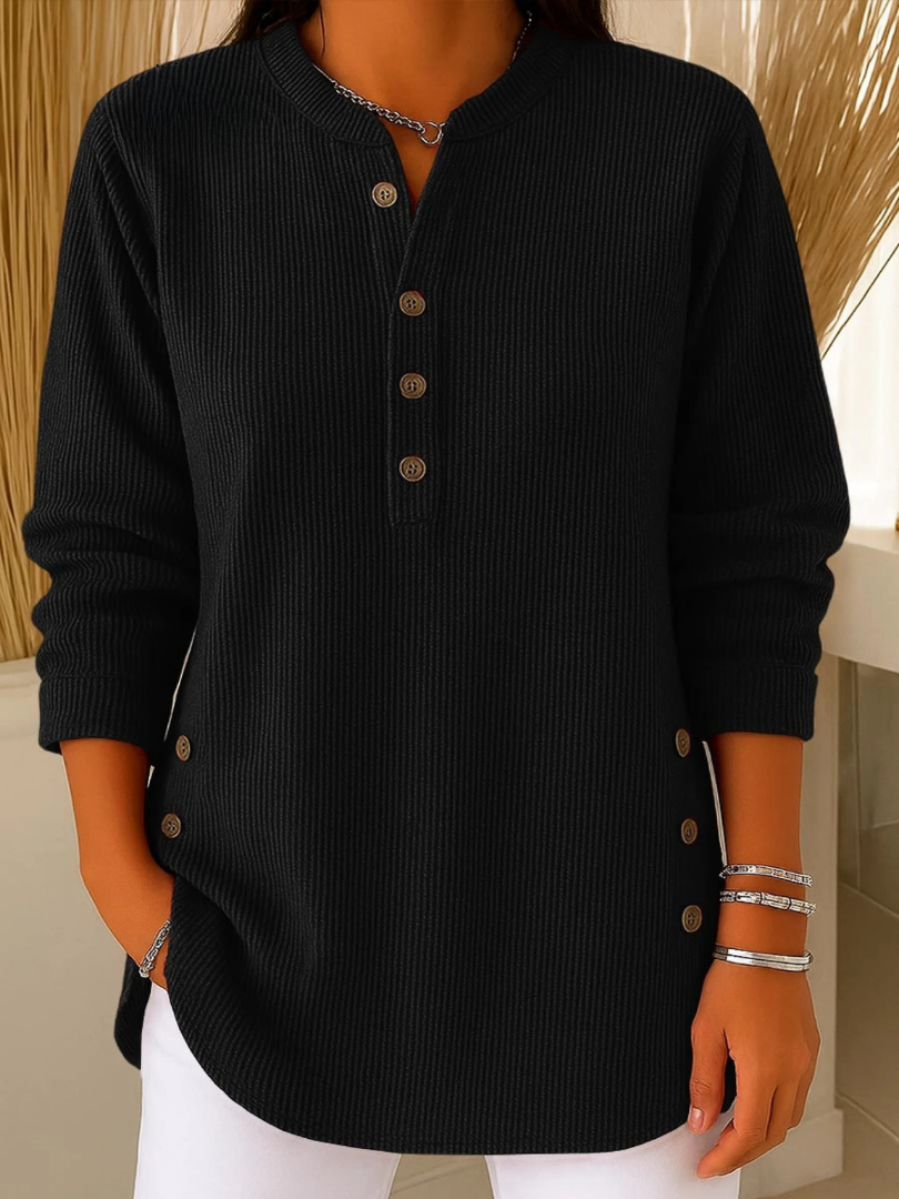 Hazel - Button Henley Tunic - view 6