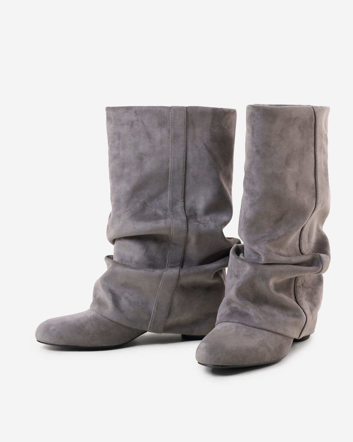 Emilia - Grey Slouchy Suede Boots - view 7