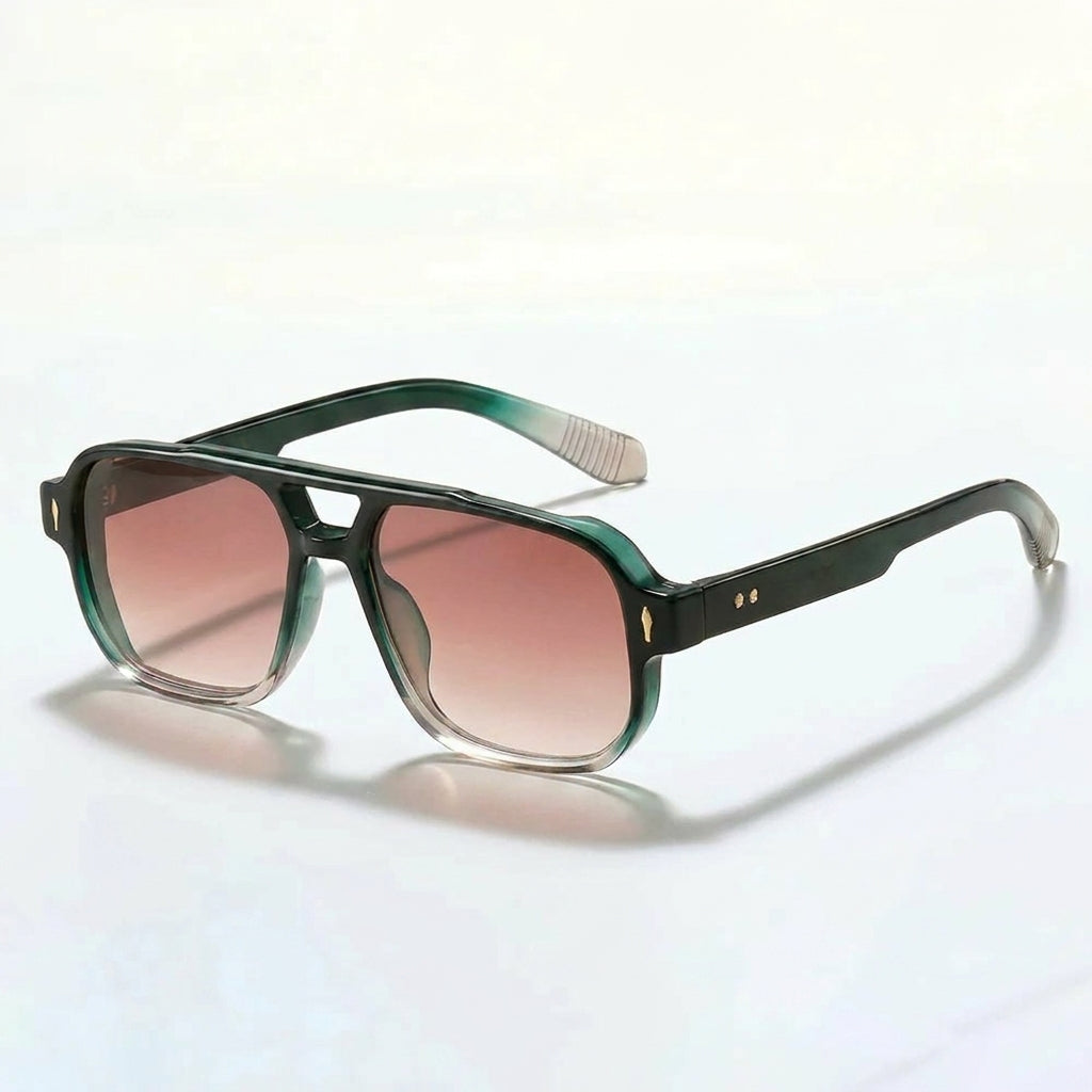 Oslo | Square Double-Bridge Sunglasses - view 6