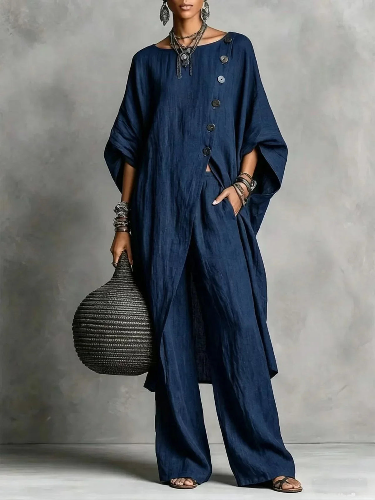 Wren - Airy Two-Piece Set with Wide-Leg Pants