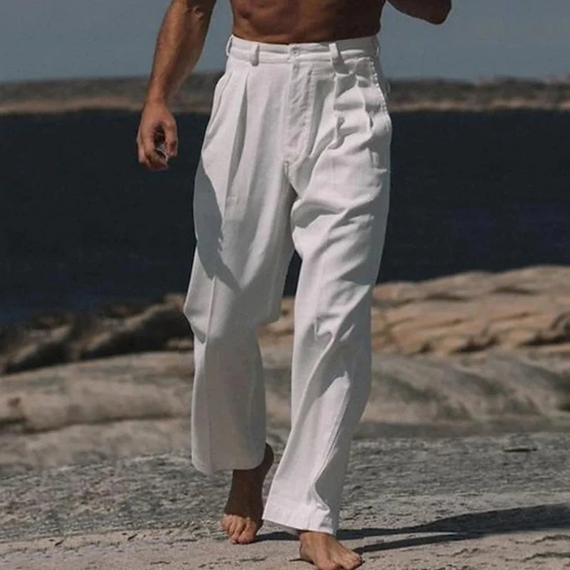 Gabriel - Tailored Pure Linen Trousers - Trousers