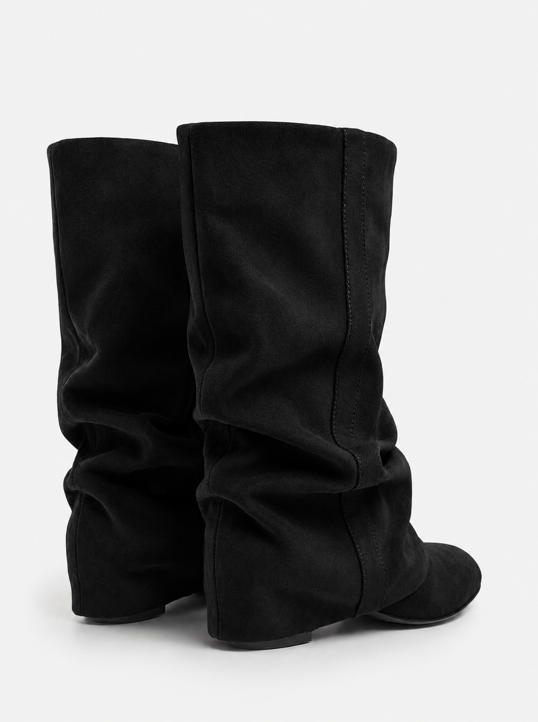 Emilia - Black Slouchy Suede Boots - view 3