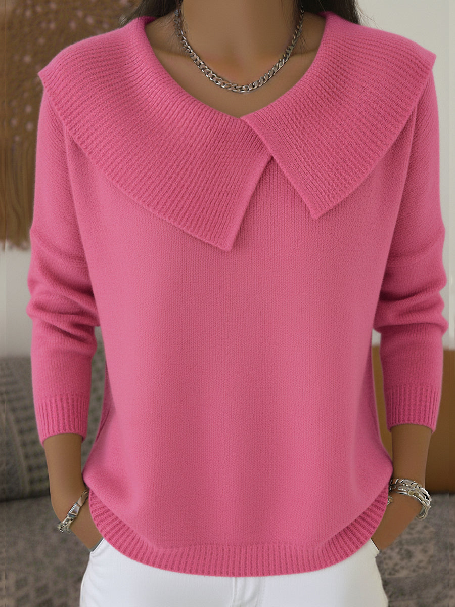 Nora - Warm Fold-Over Collar Sweater - view 3