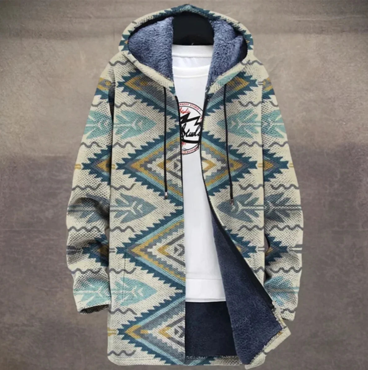 Alexander - Diamond Pattern Fleece-Lined Coat