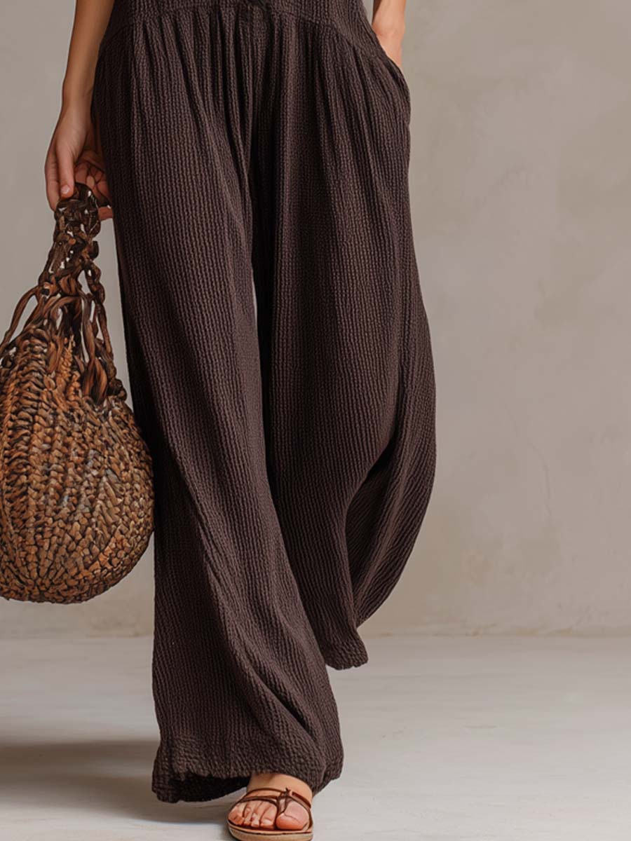 Rachel - Retro Ruffle Neck Knitted Jumpsuit - view 4