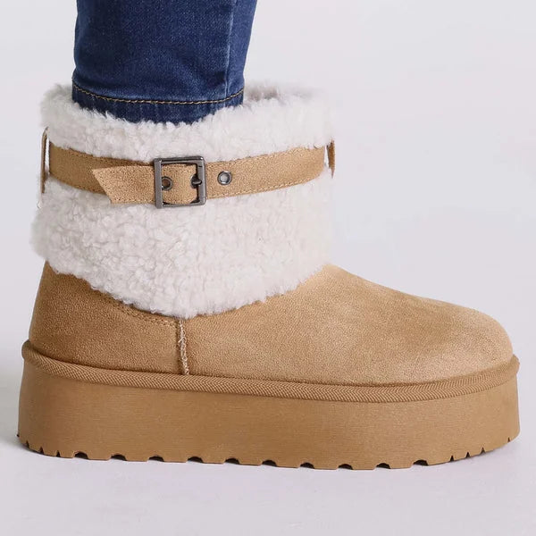 Kathy - Faux-Fur Strap Platform Boots