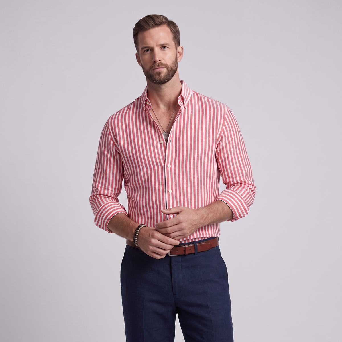 Preston | Slim-Fit Striped Dress Shirt - view 4