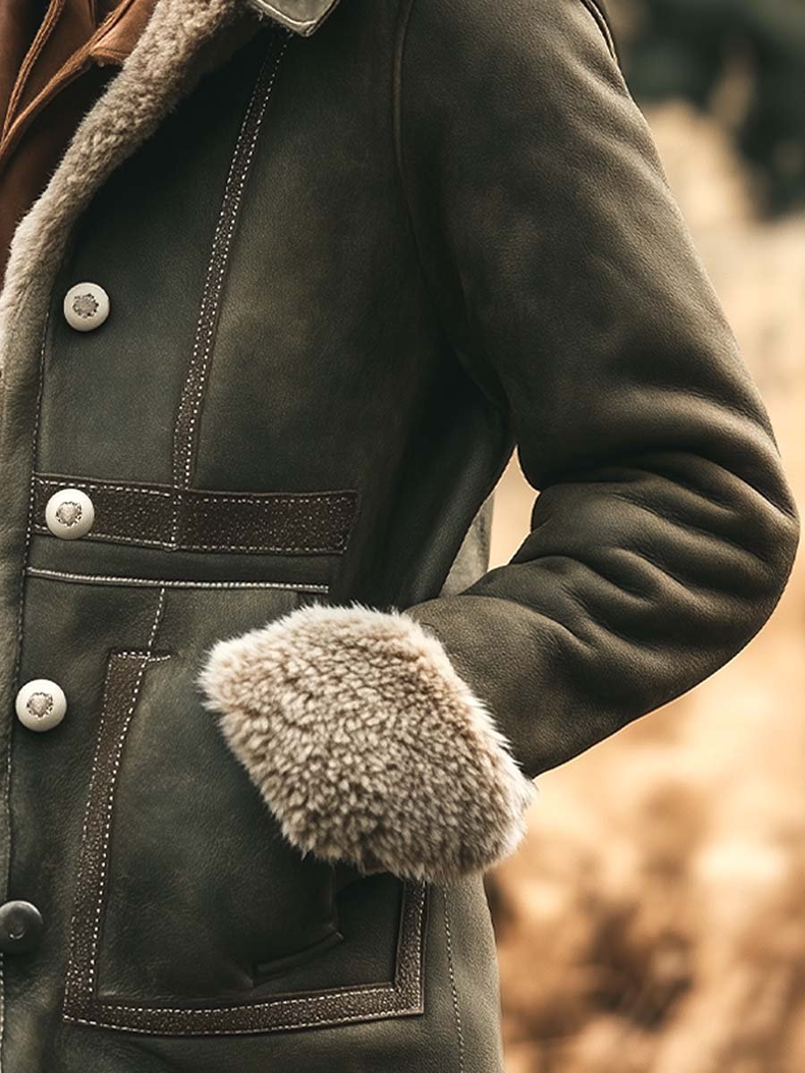 Women's Retro Suede Thick Warm Coat - view 5