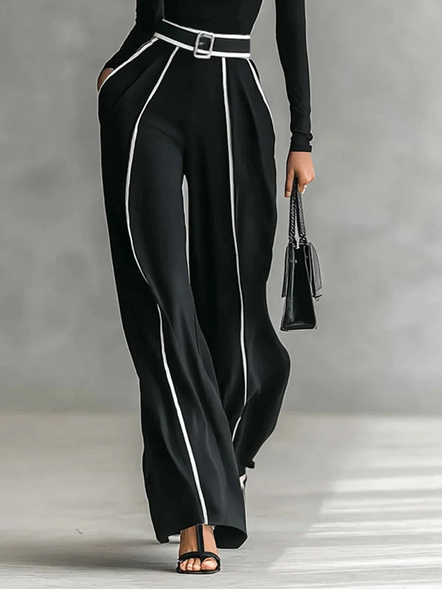 Pascale - Piped Wide-Leg Trouser Set