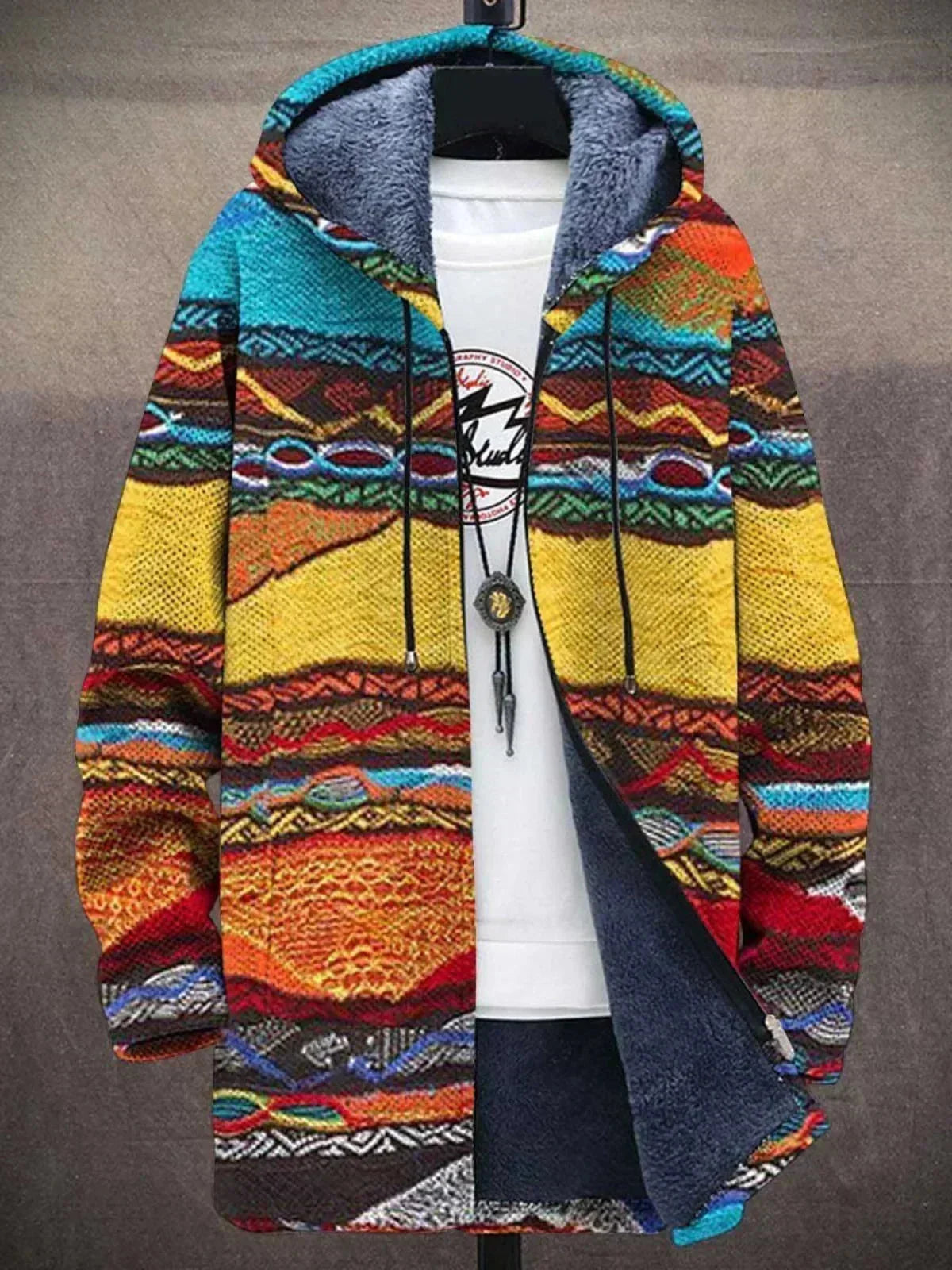 Guillaume - Tapestry Stripe Fleece-Lined Coat