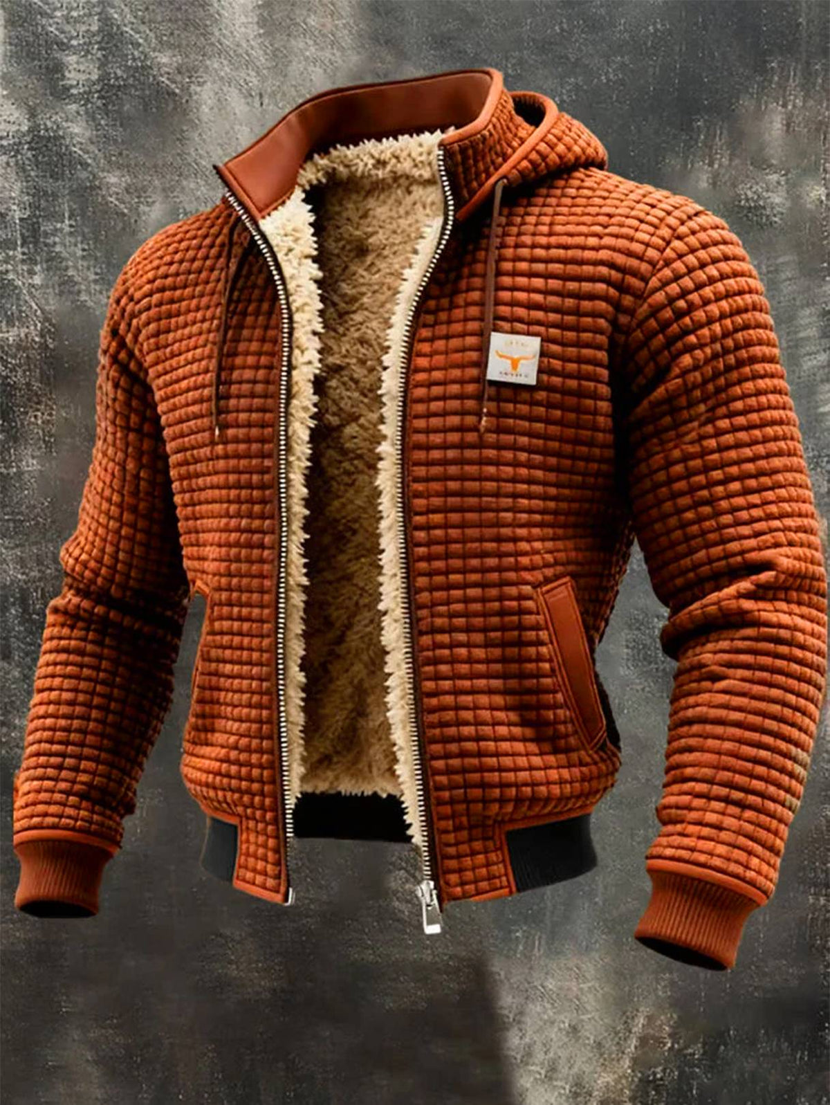Brett - Waffle-Knit Hooded Jacket