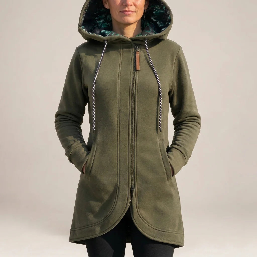 Ingrid Hooded Longline Jacket - Oslo Green studio