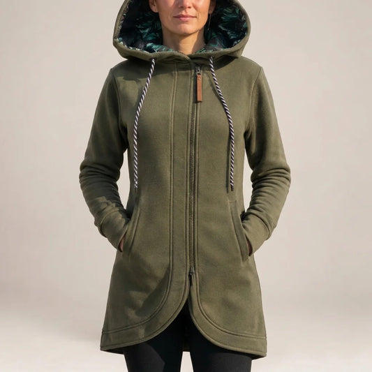 Ingrid Hooded Longline Jacket - Oslo Green studio