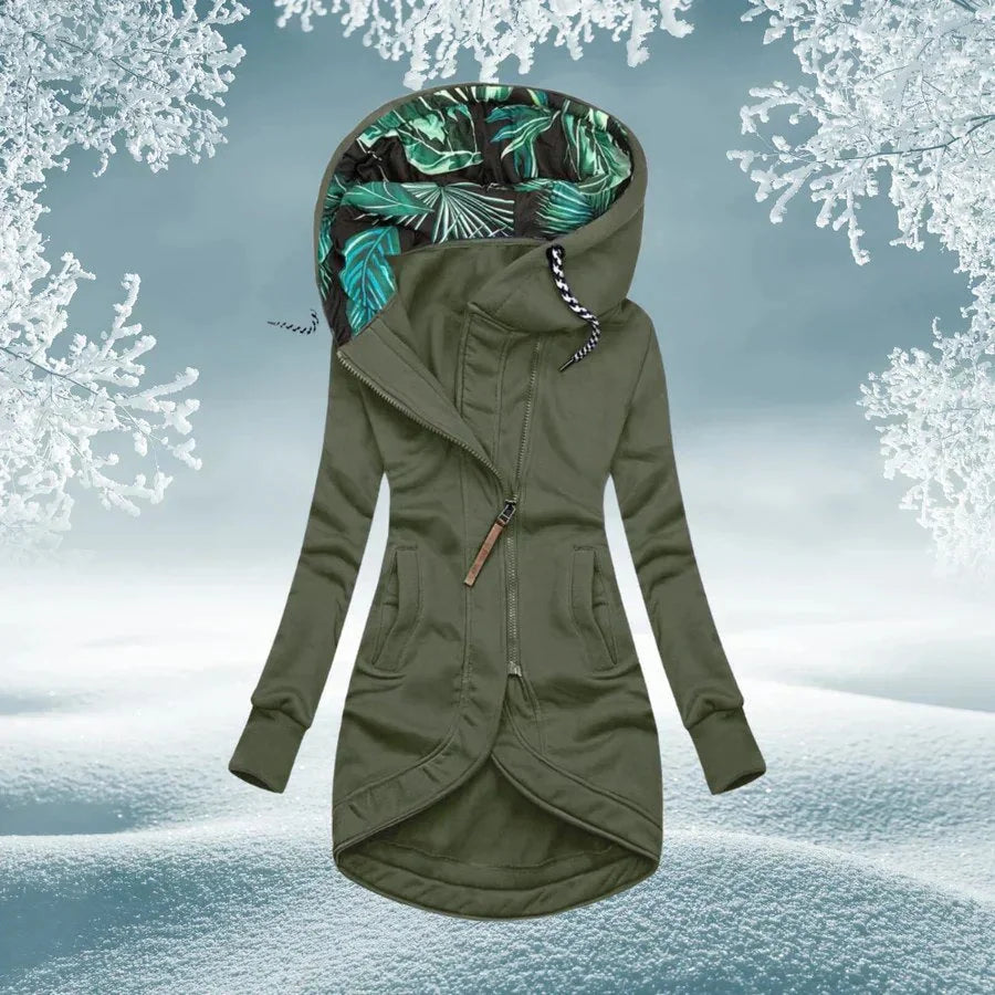 Ingrid Hooded Longline Jacket - Oslo Green