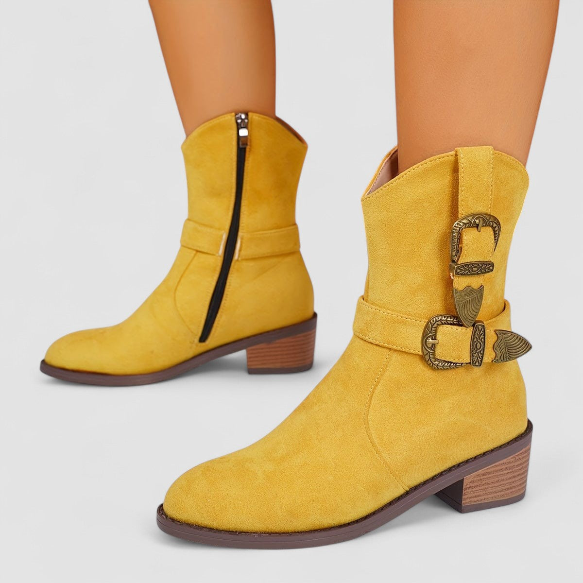 Rosalie - Buckle Arch-Support Western Boots