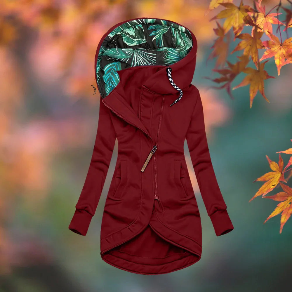 Ingrid Hooded Longline Jacket - Arctic Red