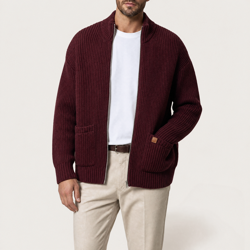 Colton - Textured Knit Zip Jacket