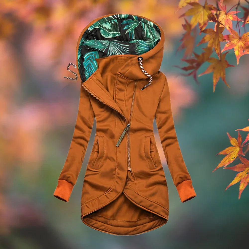 Ingrid Hooded Longline Jacket - Polar Orange