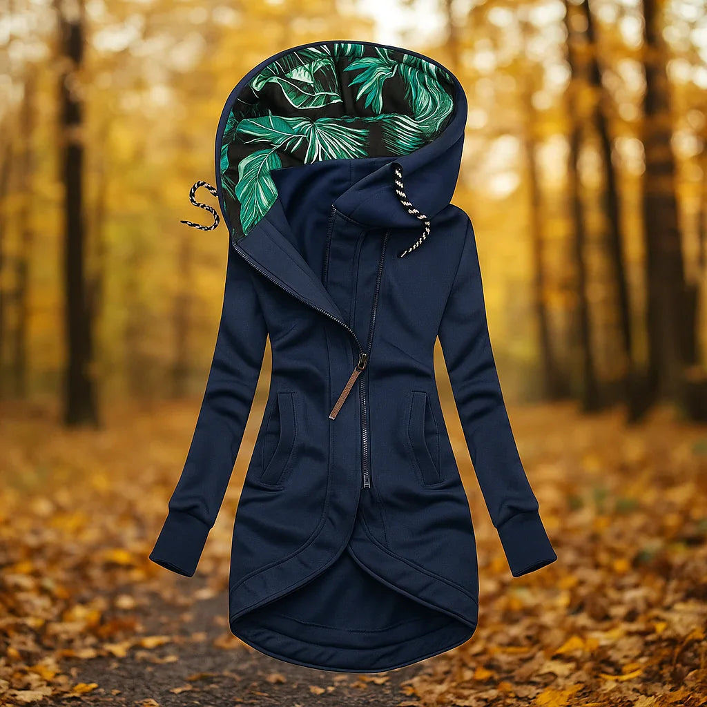 Ingrid Hooded Longline Jacket - Azure Blue