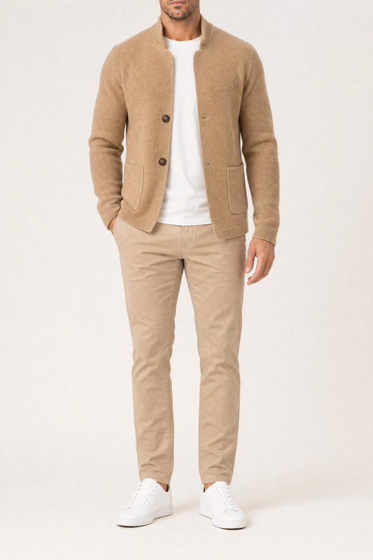 Levi | Mandarin Collar Knit Blazer
