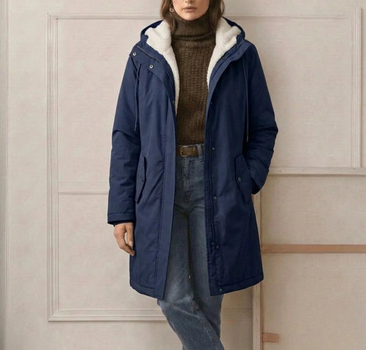Felicity - Midnight Navy Hooded Longline Parka