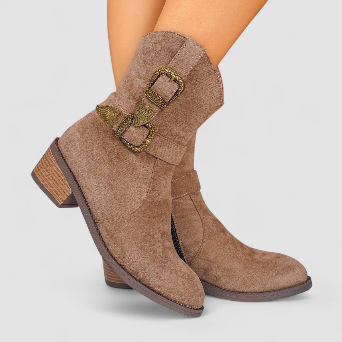 Rosalie - Buckle Arch-Support Western Boots