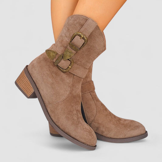 Rosalie - Buckle Arch-Support Western Boots
