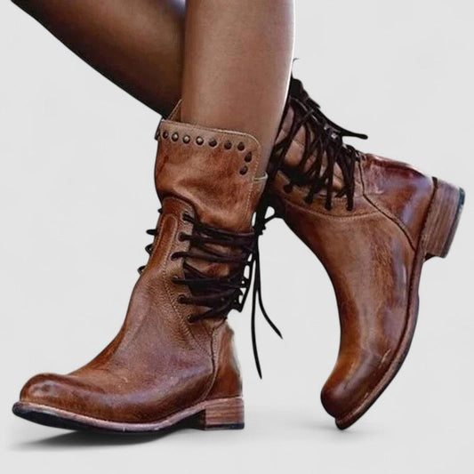 Mae - Lace-Up Arch-Support Combat Boots