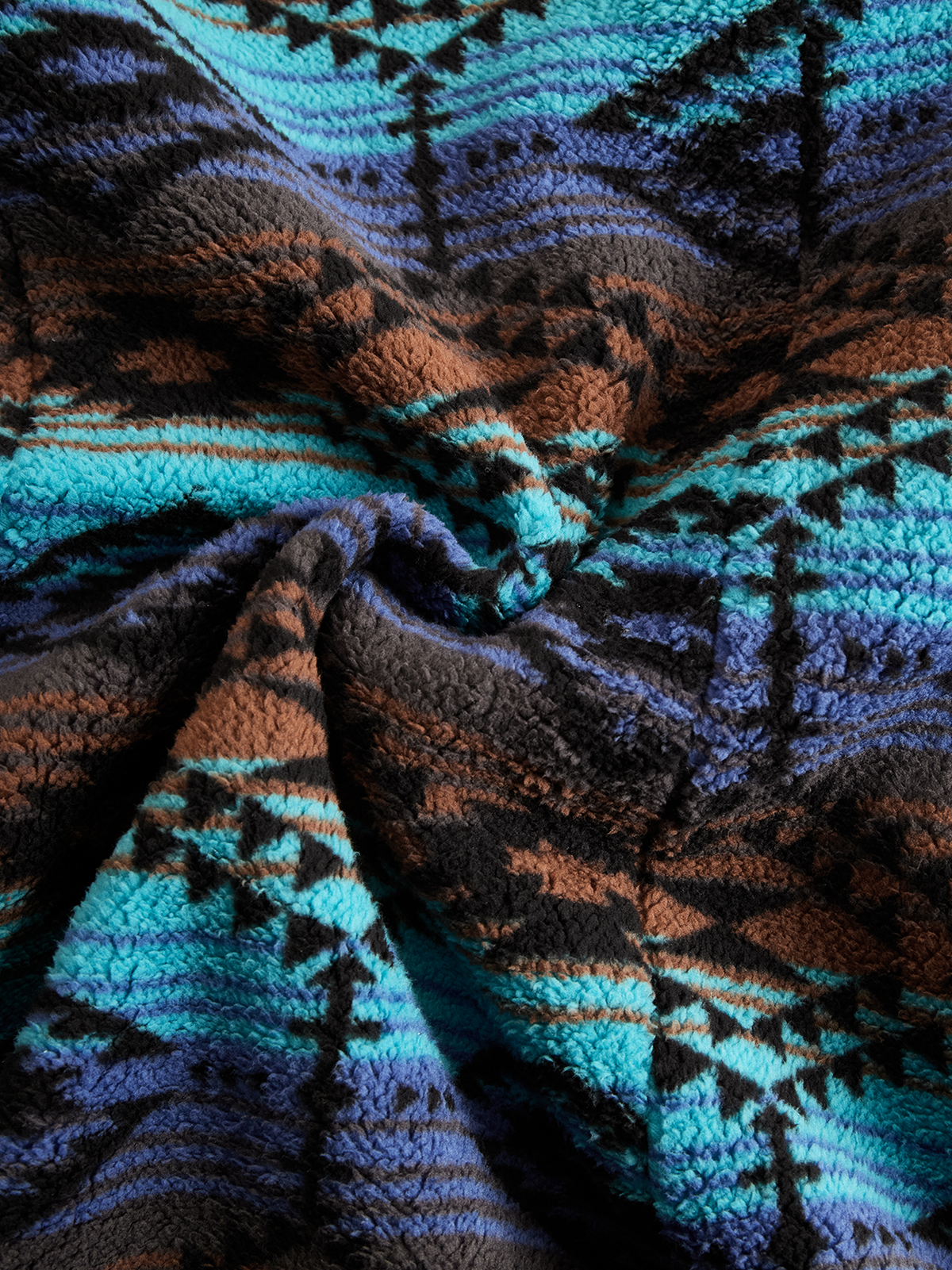 Retro Boho Longline Tribal Print Wool Long Coat - view 3
