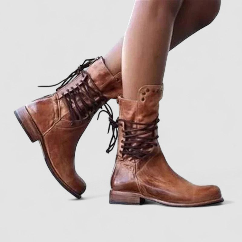 Mae - Lace-Up Arch-Support Combat Boots
