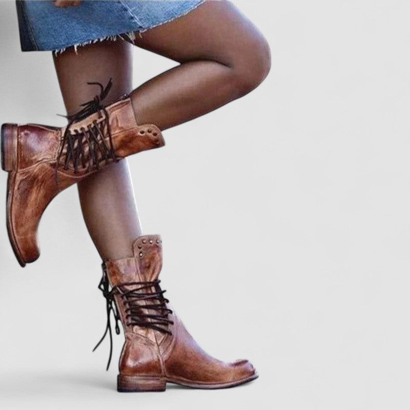 Mae - Lace-Up Arch-Support Combat Boots
