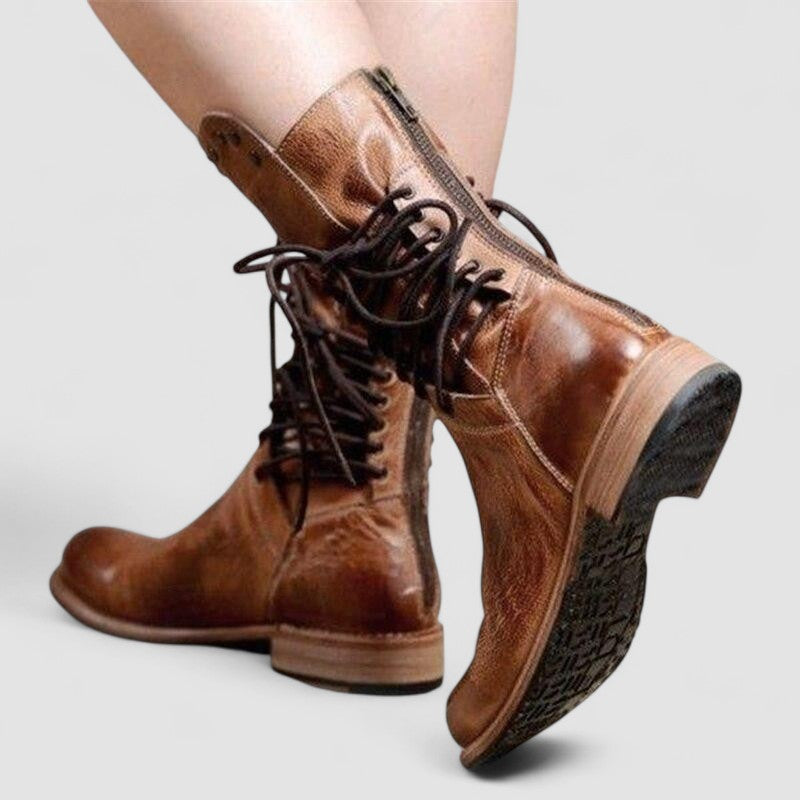 Mae - Lace-Up Arch-Support Combat Boots