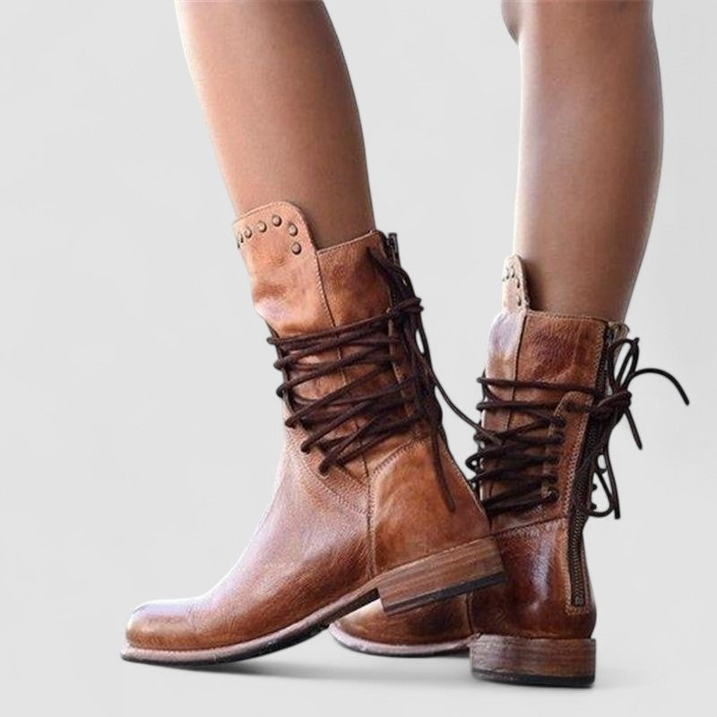 Mae - Lace-Up Arch-Support Combat Boots