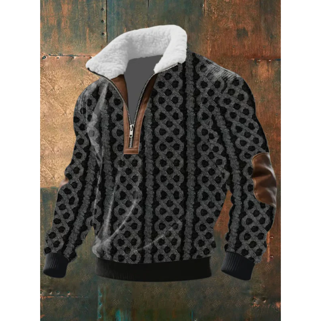 Étienne - Fleece-Collar Half-Zip Sweater