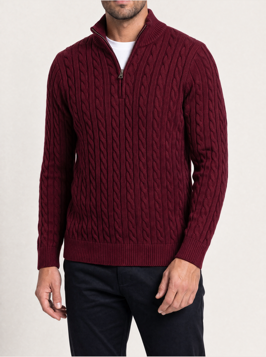 Declan | Cable-Knit Half-Zip Sweater