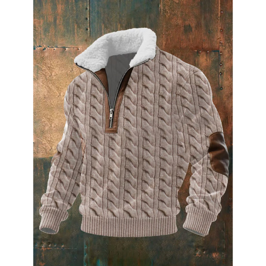 Étienne - Fleece-Collar Half-Zip Sweater
