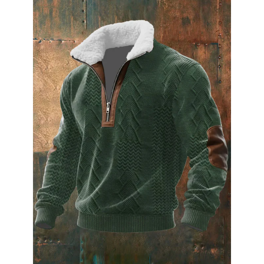 Étienne - Fleece-Collar Half-Zip Sweater