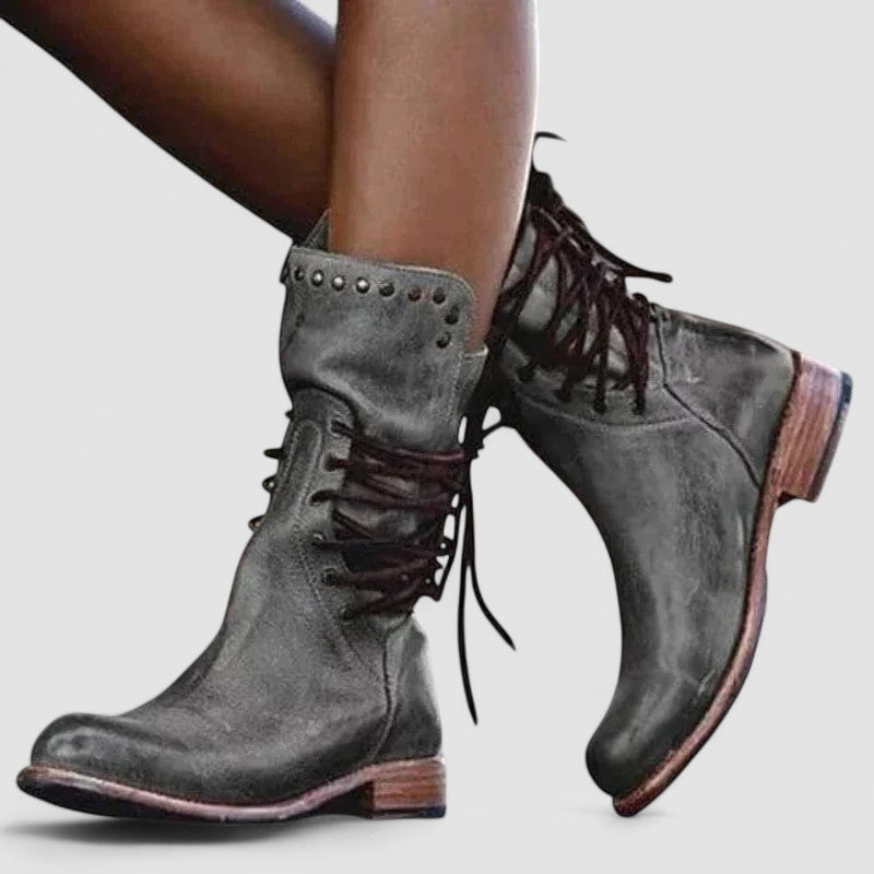 Mae - Lace-Up Arch-Support Combat Boots