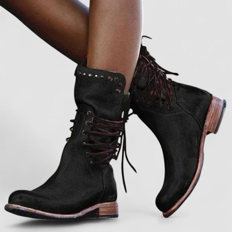 Mae - Lace-Up Arch-Support Combat Boots