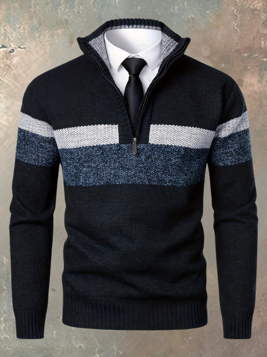 Derek - Colour-Block Half-Zip Sweater