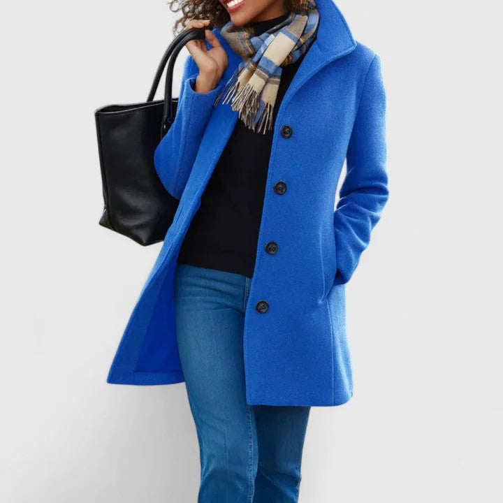 Corinne - Classic Wool-Blend Coat - Blue