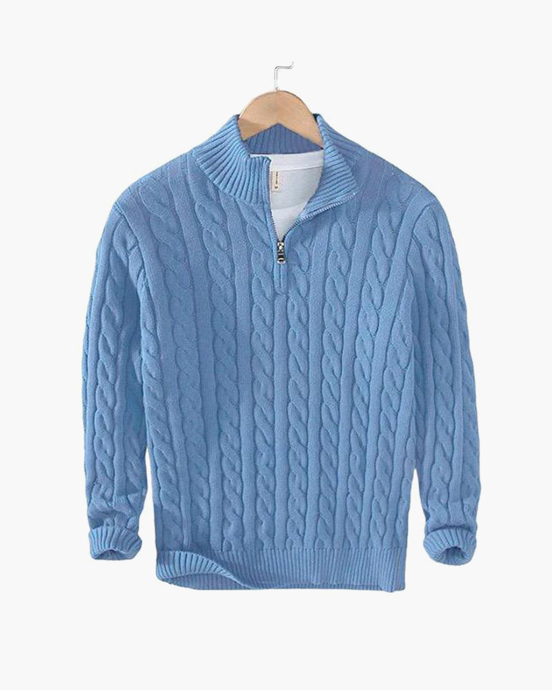 Declan | Cable-Knit Half-Zip Sweater - view 8