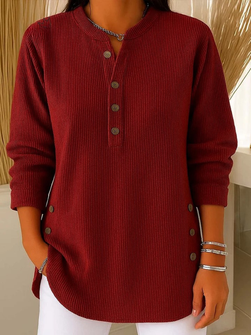 Hazel - Button Henley Tunic - view 3