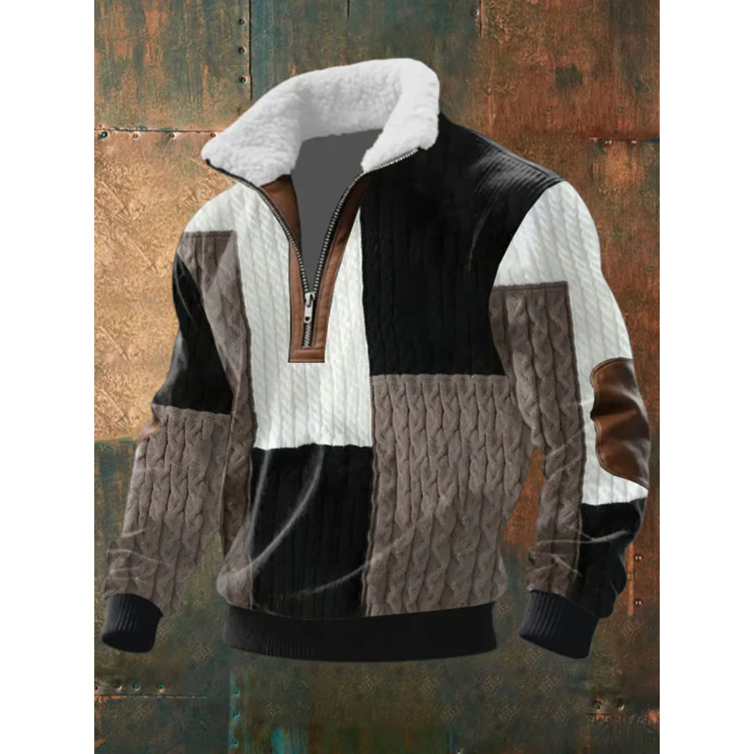 Étienne - Fleece-Collar Half-Zip Sweater
