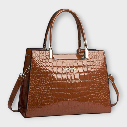 Harper - Shiny Crocodile Pattern Handbag