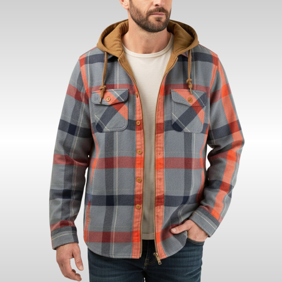 Richard - Patchwork Plaid Hooded Jacket
