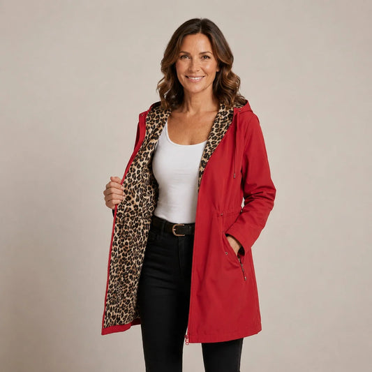 Robyn - Leopard-Lined Hooded Coat