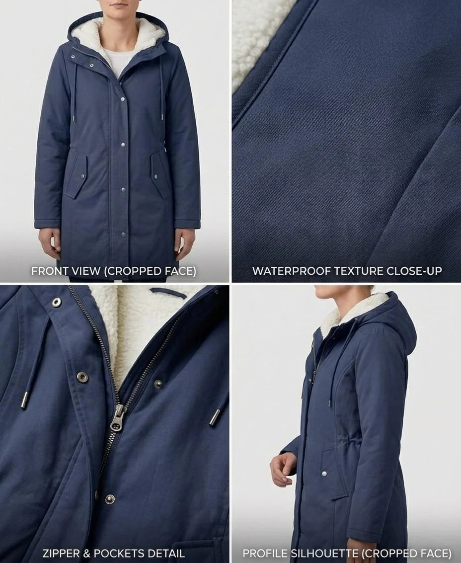 Felicity - Berry Red Hooded Longline Parka