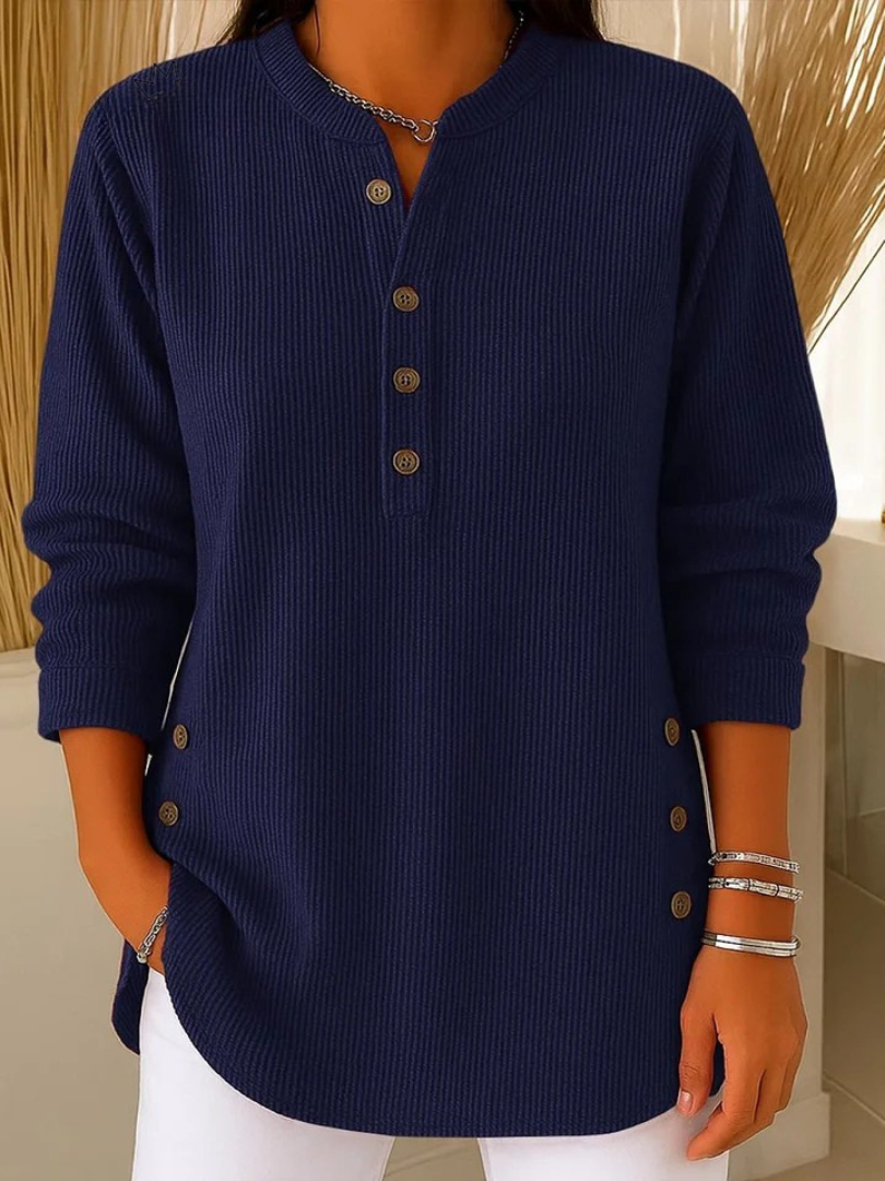 Hazel - Button Henley Tunic - view 4