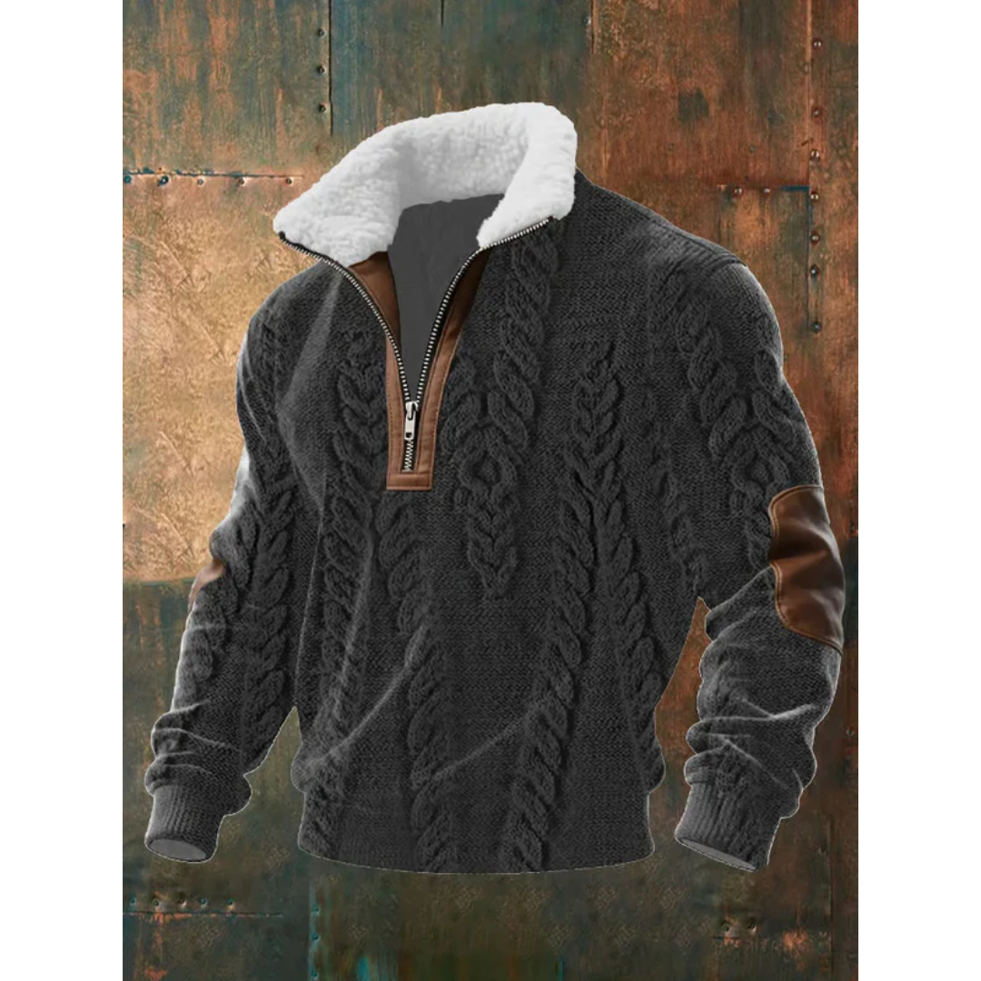 Étienne - Fleece-Collar Half-Zip Sweater